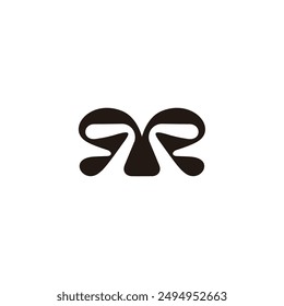 letter mr symmetry curves simple logo vector 