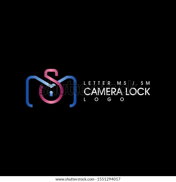 Letter Ms Camera Lock Logo Unique Stock Vector Royalty Free
