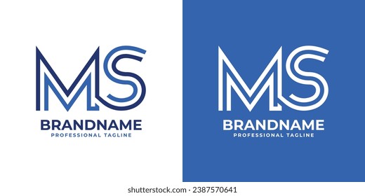 Logotipo de Monograma de la línea MS, adecuado para negocios con las iniciales MS o SM.