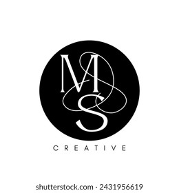 Letter MS logo design. creative minimal monochrome monogram symbol.