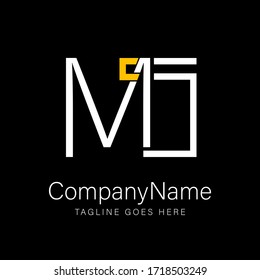 Plantilla de diseño del logotipo MS de carta. Carta MS para identidad corporativa o de marca