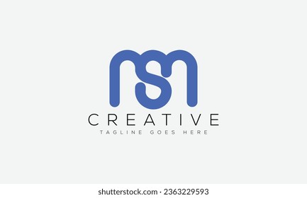 Letter MS logo design template vector illustration.