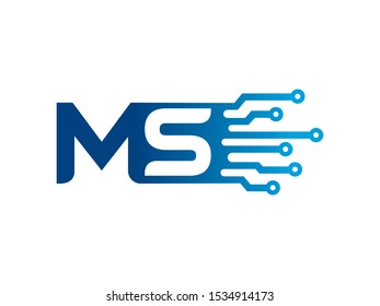 Letter MS Logo Or Symbol Template Design