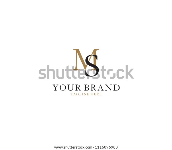 Letter Ms Luxury Logo Ideal Fashion Stock Vector Royalty Free