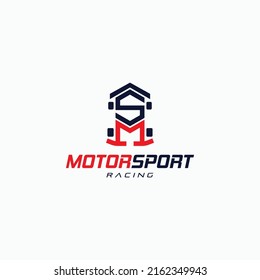 Letter MS SM bildet ein geometrisches Logo Symbol Symbol Symbol Symbol Design Konzept für Rennwagen kart. Vektorgrafik