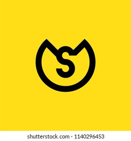 letter ms sm logo design vector