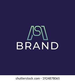 Diseño del logotipo de la carta MS o SM, diseño del logotipo de la marca