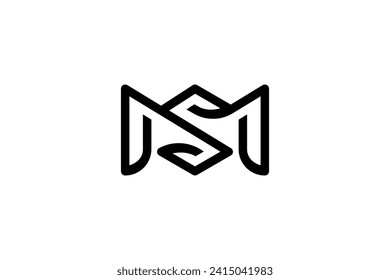Diseño de logotipo MS o SM de carta 