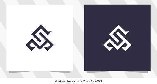 letter ms sm logo design