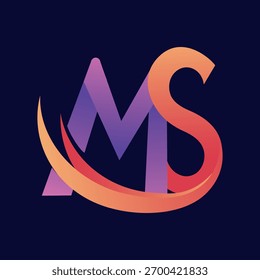 Letra MS o SM diseño de logotipo de monograma