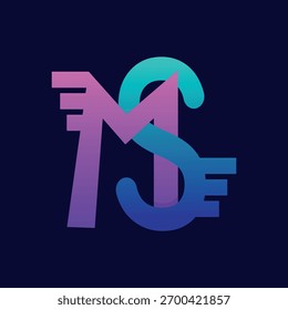 Letra MS o SM diseño de logotipo de monograma