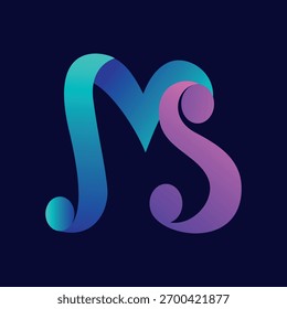 Letra MS o SM diseño de logotipo de monograma