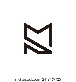 letra ms rayas línea geométrica logo Vector 