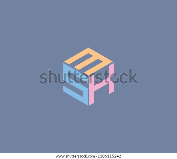 Letter Msk Logo Hexagon Logo Stock Vector Royalty Free