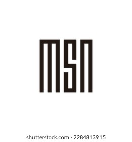 Letter MSn square geometric symbol simple logo vector