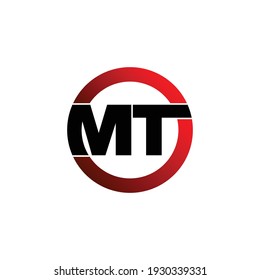 Letter MT circle logo design vector