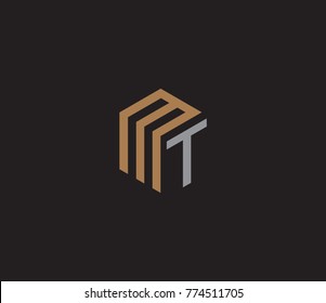 Letter MT Logo. Hexagon Logo