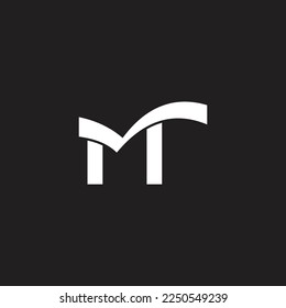 letter mt paper book logo vector 