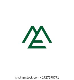 letter mt simple link line geometric flat logo vector