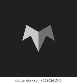 Vector de logotipo geométrico de sombra simple Letter MT 