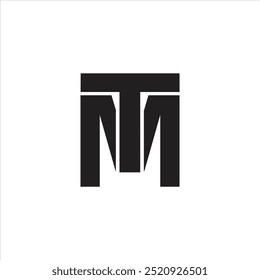 Letter Mt or Tm flat initial unique monogram abstract logo