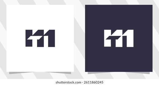 letter mt tm logo design vector