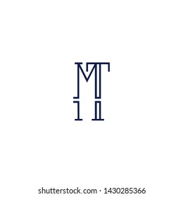 Letter MT TM M Clean and Minimal Initial Based Logo Design