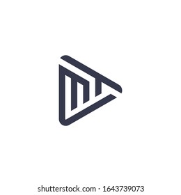 Letter MT triangle logo design vector