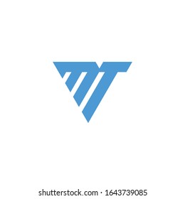 Letter MT triangle logo design vector