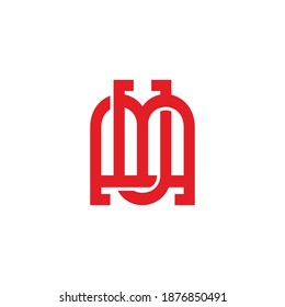 letter mu abstract front store geometry logo vector