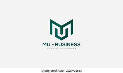 Letter MU business vector logo design icon illustration