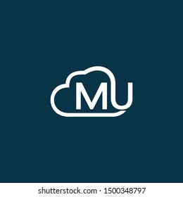 Letter MU Cloud Creative Modern Logo