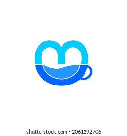 letter mu cup abstract vector logo