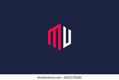 letter mu with hexagon logo icon design vector design template inspiration