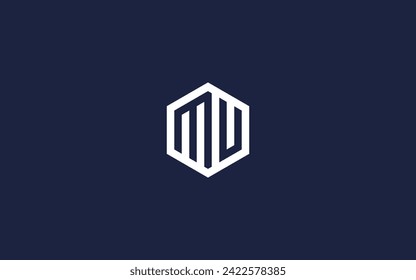 letter mu with hexagon logo icon design vector design template inspiration