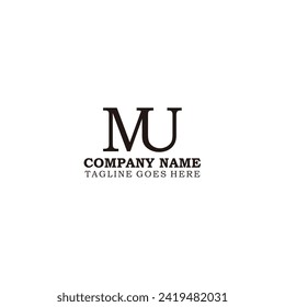 Letter MU logo design concept vector template