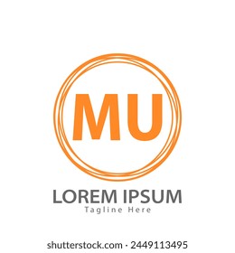 letter MU logo. MU. MU logo design vector illustration for creative company, business, industry
