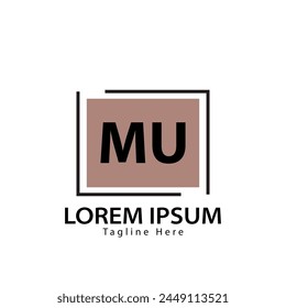 letter MU logo. MU. MU logo design vector illustration for creative company, business, industry
