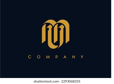 Letter MU Logo Gold Company Branding Business