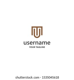 letter mu logo template vector