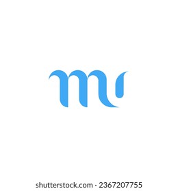 letter mu logo vector image