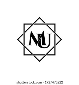 Letter MU luxury logo design vector