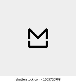 Letter MU M U UM Monogram Logo Design Minimal Icon