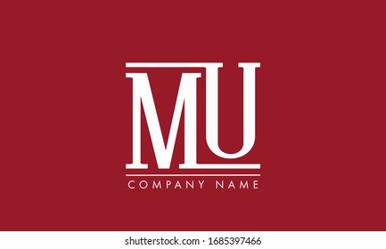 Letter MU M U UM Monogram Logo Design Minimal Icon
