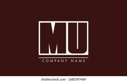 Letter MU M U UM Monogram Logo Design Minimal Icon
