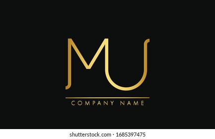Letter MU M U UM Monogram Logo Design Minimal Icon
