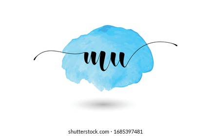 Letter MU M U UM Monogram Logo Design Minimal Icon
