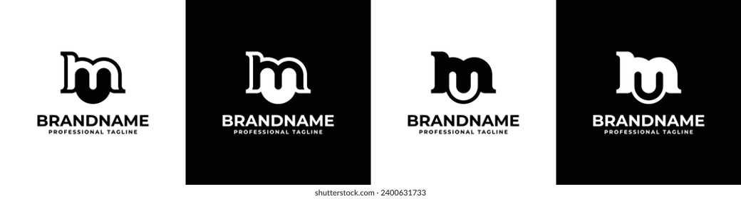 Letter MU Monogram Logo Set, suitable for business with MU or UM initials.