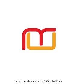 letter mu simple abstract colorful geometric logo vector