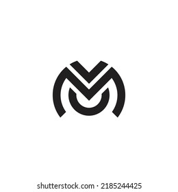 letter mu simple simple geometric line logo vector